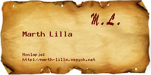 Marth Lilla névjegykártya